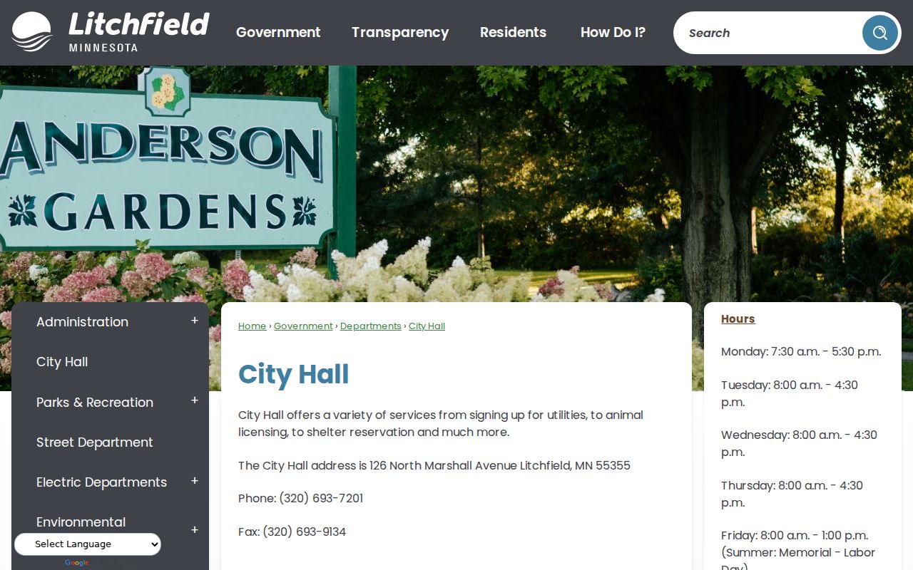 Litchfield court docket city records context at Litchfield City Hall