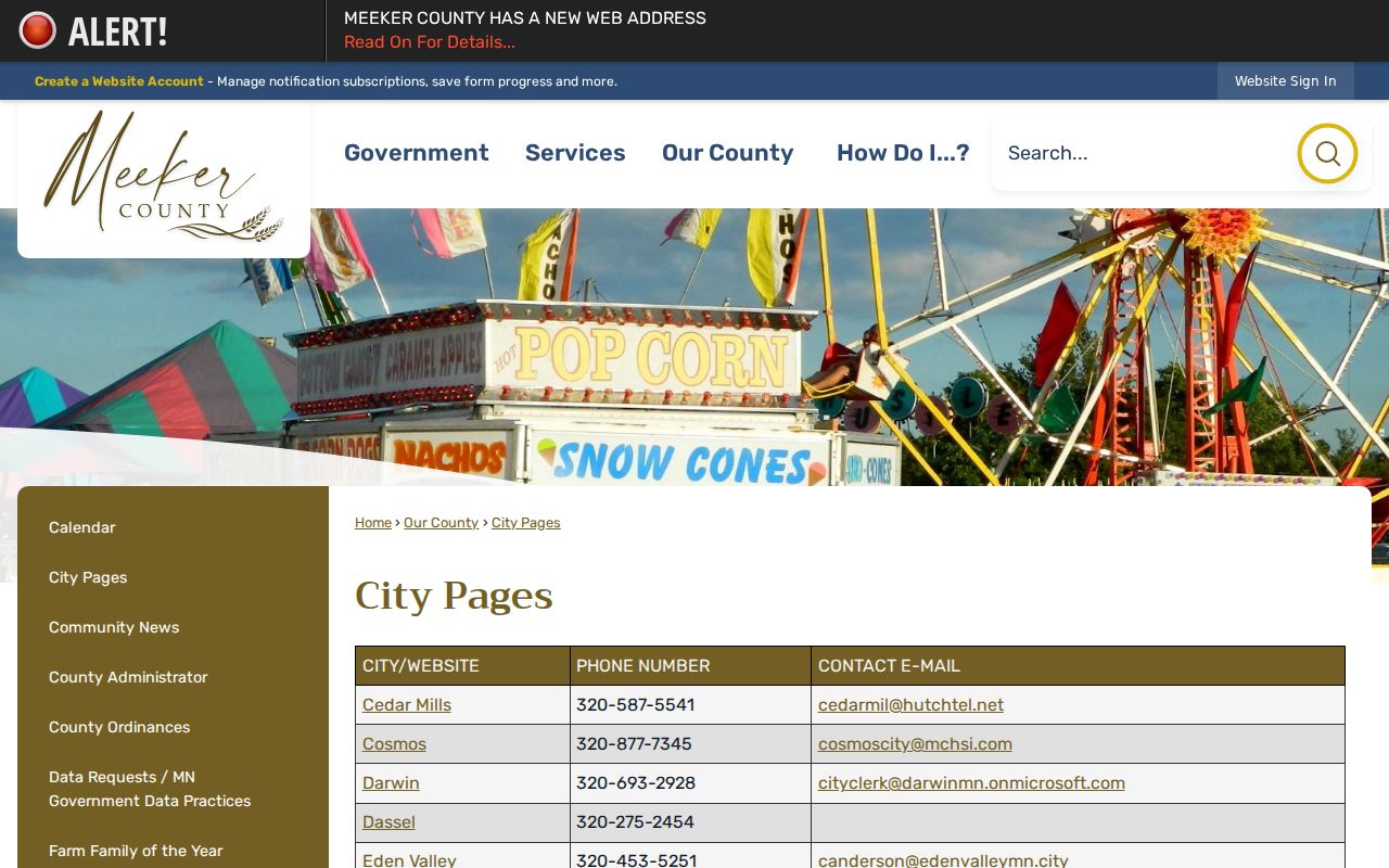 Meeker County court docket city directory and local record resources