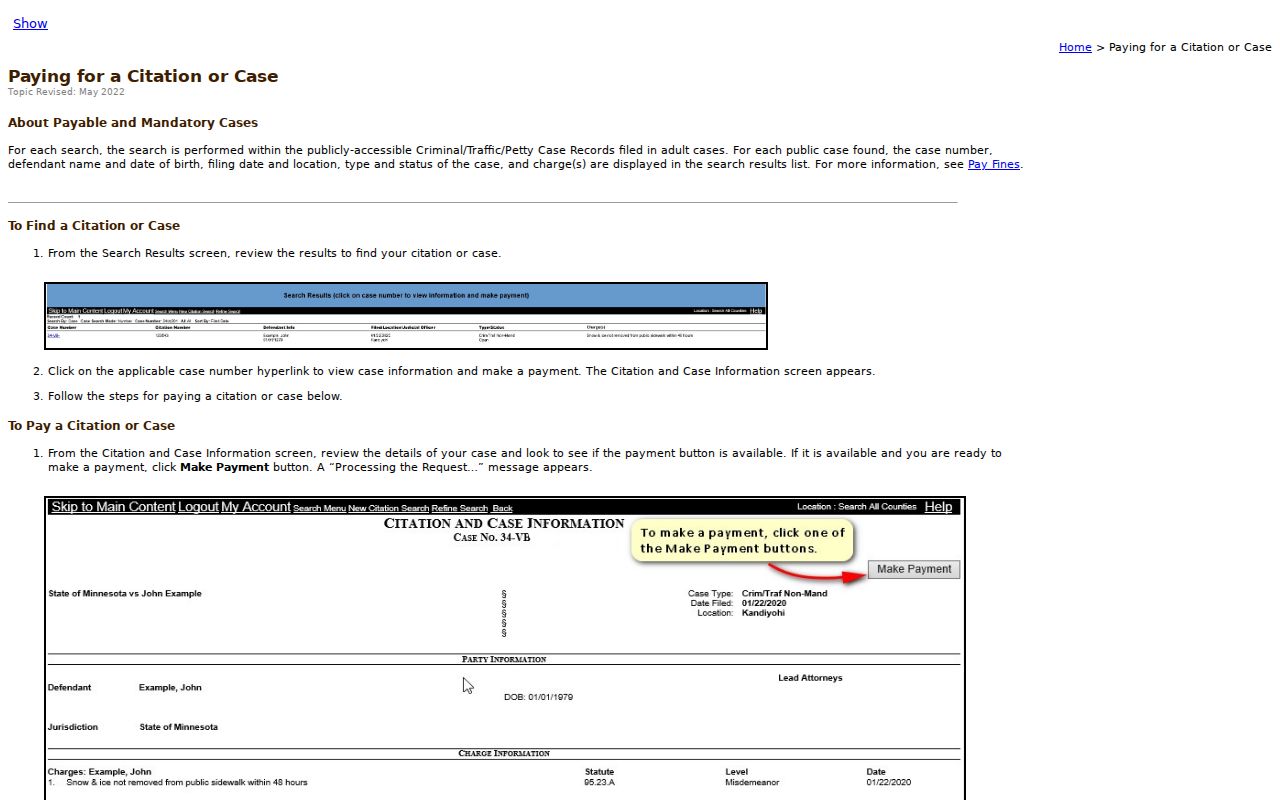 Meeker County traffic court records Court WebPay payment help